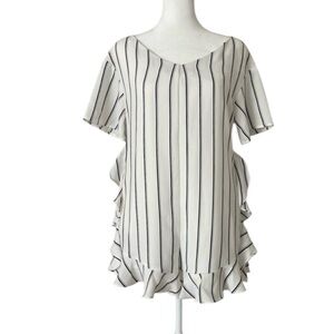Snidel Romper Ruffle Sleeve Striped open crossbody back Women’s 0